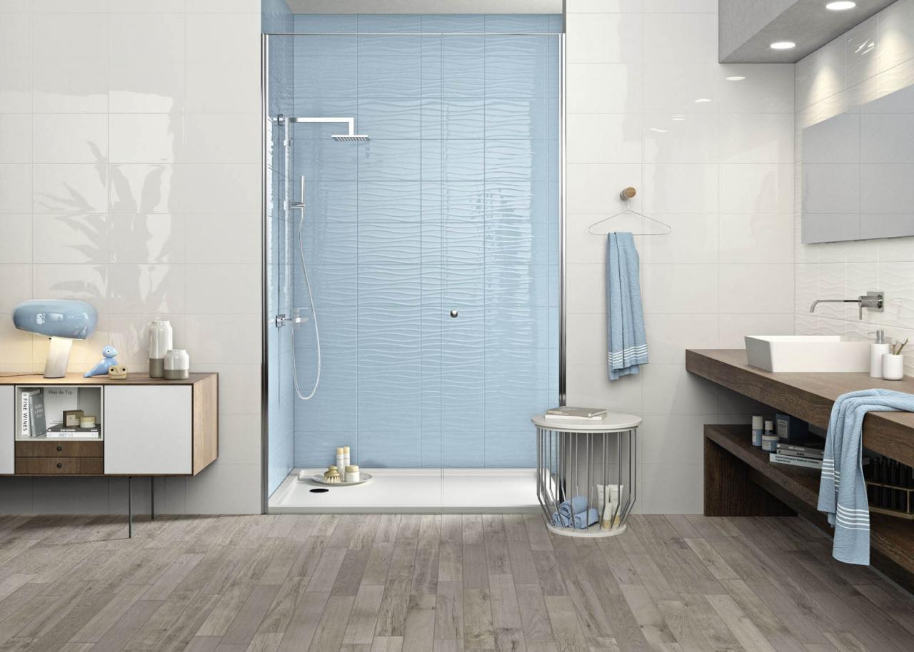 Une Rev Tement Mural Brillant Pour La Salle De Bain Tanguy Salle De Bain Motif Fleur ~ Une Rev Tement Mural Brillant Pour La Salle De Bain Tanguy